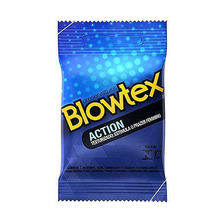 Preservativo Blowtex Action com 3 Unidades