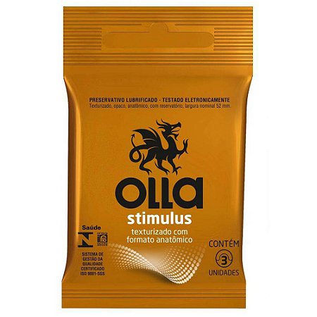 Preservativo Lubrificado Olla Stimulus C/ 3 Camisinhas