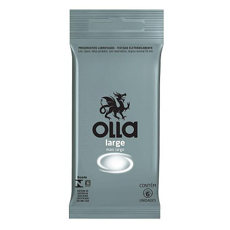 Preservativo OLLA Lubrificado Large 6 unidades