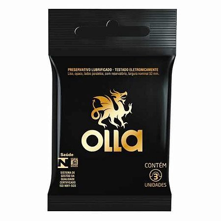 Preservativo Olla Lubrificado Bolso Com 3 unidades