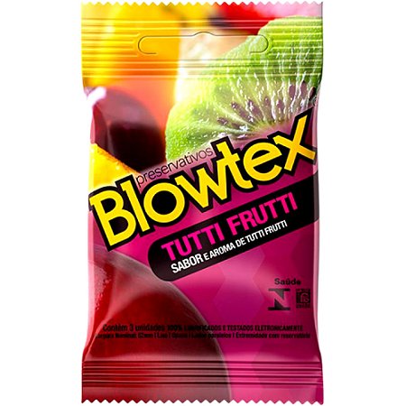 Preservativo Blowtex Sabor Tutti Frutti Com 3 Unid