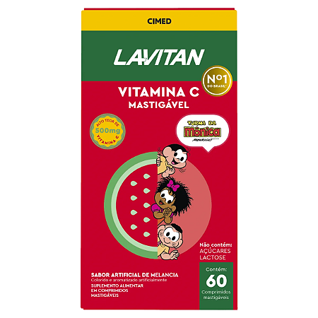 Lavitan Kids Vitamina C 500mg Melancia Turma da Mônica 60 Capsulas