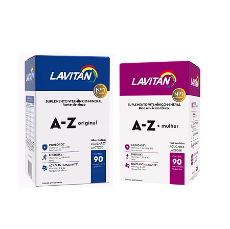 Kit Lavitan A-Z Mulher 90cps + Lavitan A-Z Homem 90 cps