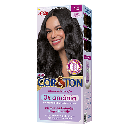 Tintura Cor&Ton 0% Amônia Preto Intenso 1.0