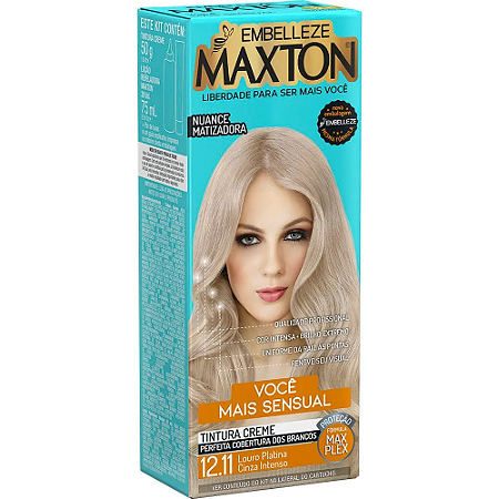 Tintura Maxton Louro Platina Cinza 12.11