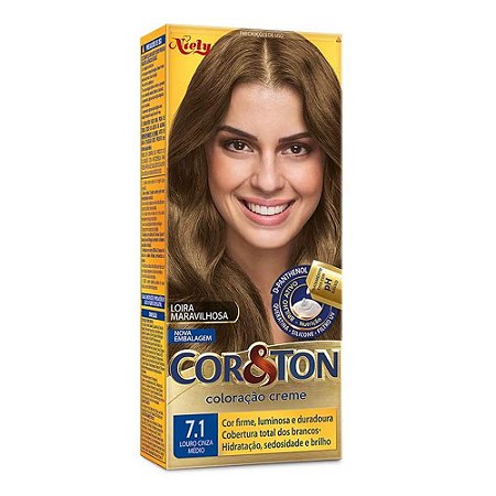 Tintura Cor&ton Niely 7.1 Louro Cinza Médio