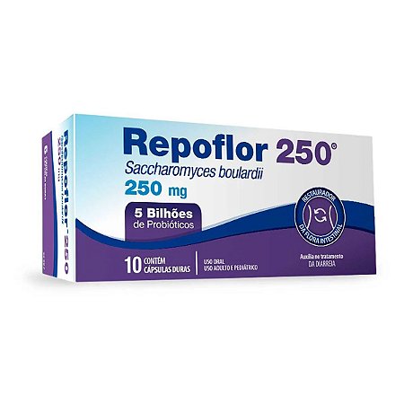 Repoflor 250mg 10 Carestaurador Da Flora Intestinan  6 capsulas
