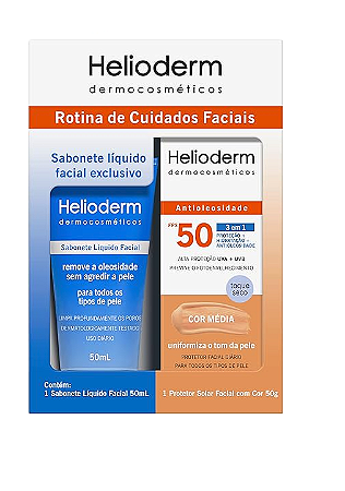 KIT HELIODERM PROTETOR SOLA  FAC FPS50 COR Média SABONETE