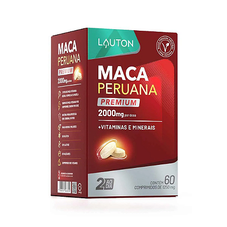 Suplemento Alimentar Maca Peruana Premium Lauton Nutrition 2000mg com 60 comprimidos
