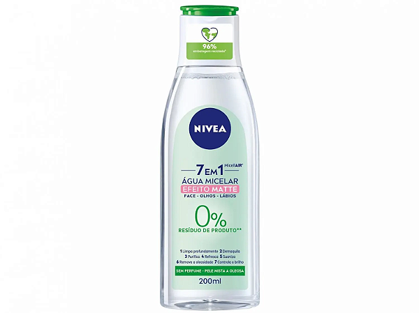 Água Micelar Nivea Solução De Limpeza 7 Em 1 Efeito Matte 200ml