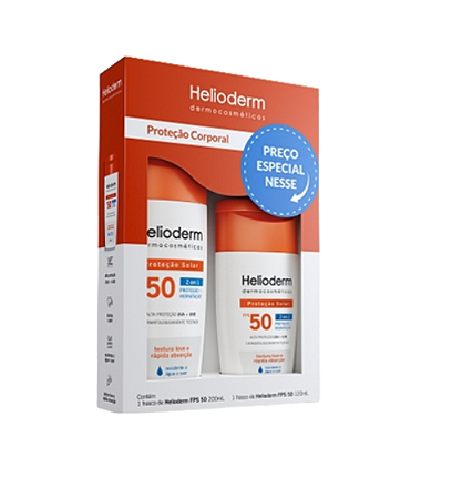 KIT HELIODERM ECONOM PROTETOR SOLA  FPS50 200ML + 120ML
