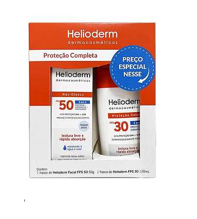 KIT HELIODERM PROTETOR SOLA FPS30 C&R + FACIAL FPS50