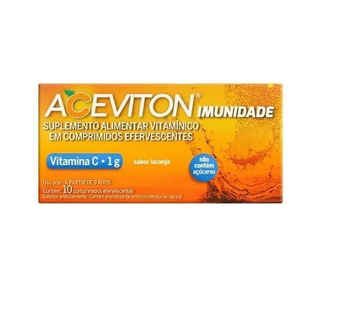 Vitamina C 1g Aceviton 10 cp eferv Laranja