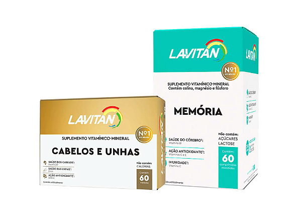 KIT Lavitan Memória 60 cápsulas + Lavitan Vit Cabelos E Unhas 60 cápsulas - CIMED