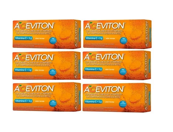 Kit 6x Vitamina C 1g Aceviton Imunidade Com 10 Cp Eferv