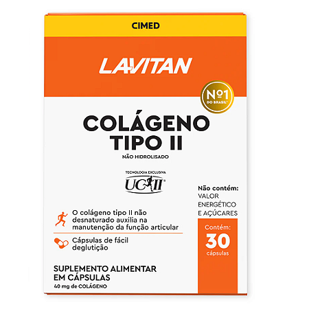 Lavitan Colágeno Tipo II com 30 cápsulas