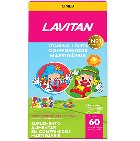 Lavitan Kids Vitamina Infantil 60 cps Mastigáveis Tutti-frutti