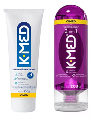 Kit K-med Lubrificante Íntimo Em Gel 2em1 203g + K-med 100g