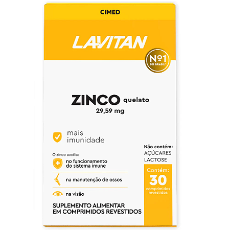 Suplemento Alimentar Lavitan Zinco 29,59mg com 30 Comprimidos
