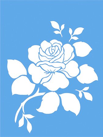 Stencil 20x15cm - Flor Rosa- LSM-027