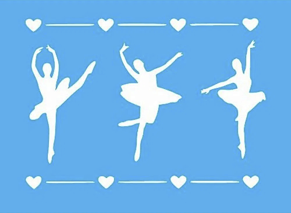 Stencil 20x15cm - Bailarinas - LSM-343