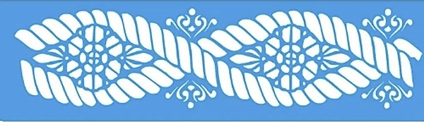 Stencil 30x8,5cm - Corda com  flor - LS -086