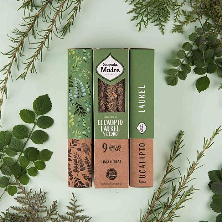 Incenso SM Hierbas: Eucalipto, louro e Cedro