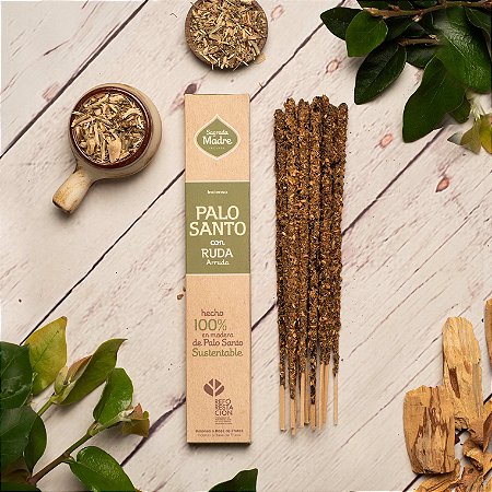 Incenso Sagrada Madre: Palo Santo com Arruda