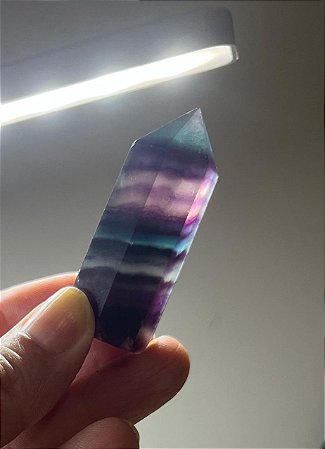 Ponta de Fluorita Roxa e Arco Iris P