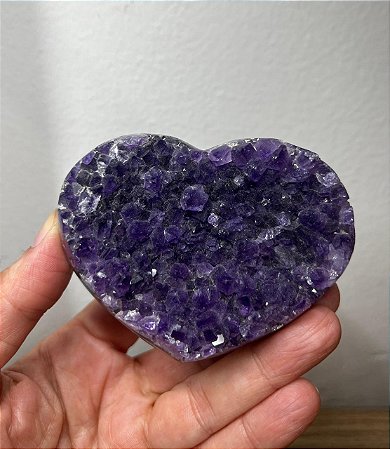 Coração em ametista uruguaia