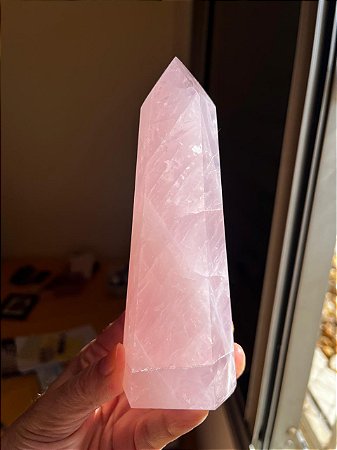 Ponta de quartzo rosa