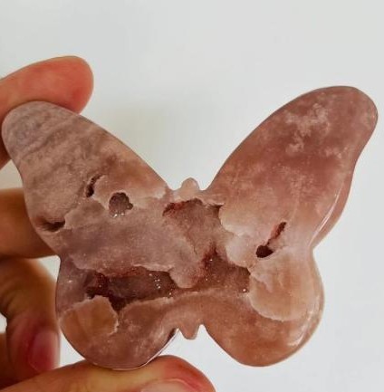 Ametista rosa com cristais - Borboleta