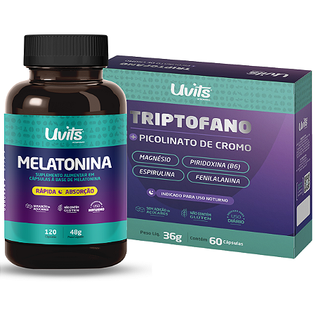 Kit Qualidade do Sono Melatonina + Triptofano Total 180 Cápsulas
