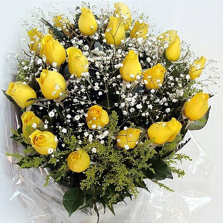 Buque com 12 Rosas Nacionais Amarelas