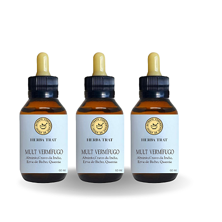 MULT VERMÍFUGO - EXTRATO 60ML ( Tintura Mãe ) KIT COM 3 UNIDADES