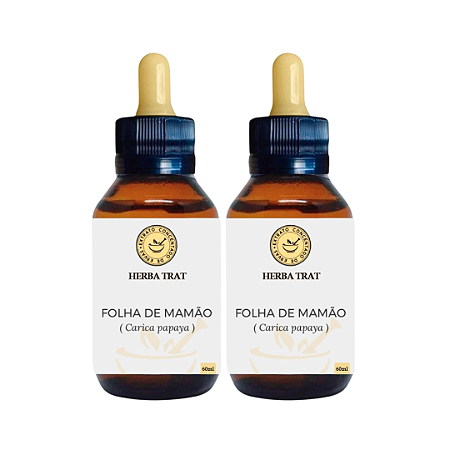 FOLHA DE MAMÃO KIT COM 2 UNIDADES - EXTRATO 60ML ( Tintura Mãe )
