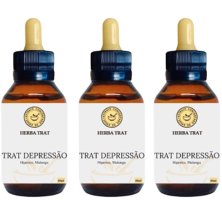 TRAT DEPRESSÃO - EXTRATO 60ml (Tintura Mãe) KIT COM 3 UNIDADES