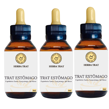 TRAT ESTÔMAGO - EXTRATO 60ml (Tintura Mãe) KIT COM 3 UNIDADES