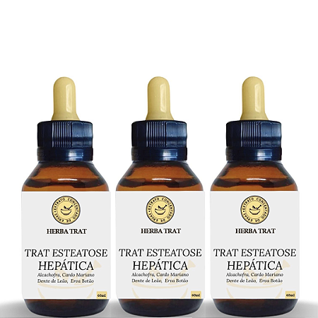 TRAT ESTEATOSE HEPÁTICA - EXTRATO 60ml (Tintura Mãe) KIT COM 3 UNIDADES