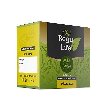 CHÁ REGU LIFE - SABOR ABACAXI 10 SACHÊS Bem Estar Life