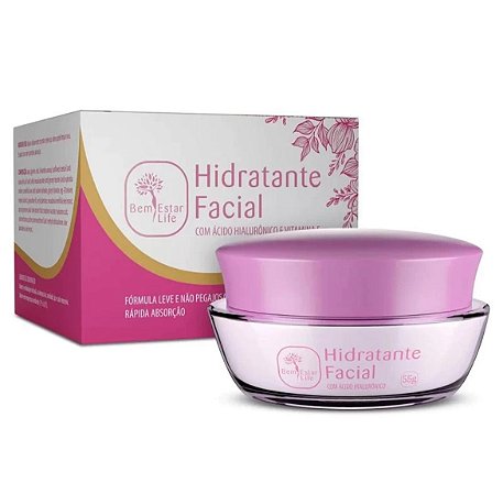 Creme Hidratante facial com Acido Hialurônico Bem Estar Life