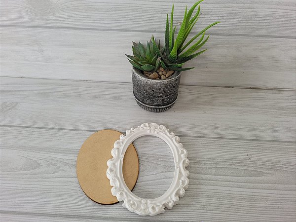 KIT MOLDURA OVAL MÉDIA  + FUNDO DE MDF  C/ 10 KITS