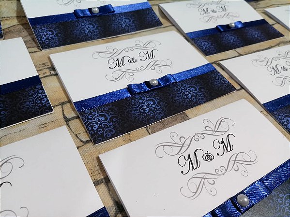 Convite Casamento Azul Marinho