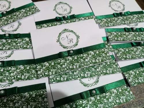 Convite Casamento Arabesco Verde