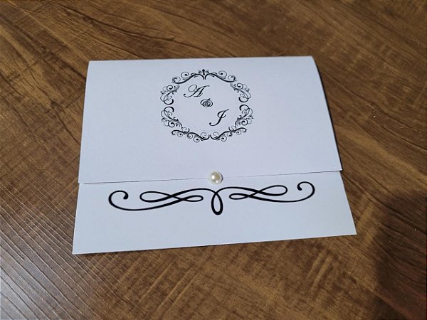 Convite Casamento Arabesco Preto