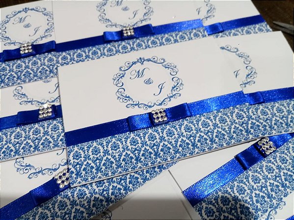 Convite Arabesco Azul Royal
