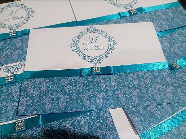Convite Aniversário Azul Turquesa