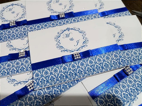 Convite Arabesco Azul Royal