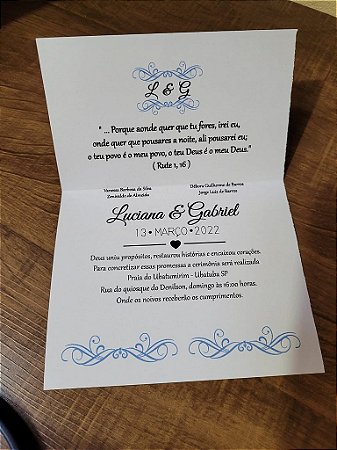 Convite Casamento Arabesco Azul Serenity