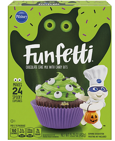 Mistura para Bolo de Chocolate Pillsbury Funfetti Slime com Confeitos Coloridos- Edição Halloween